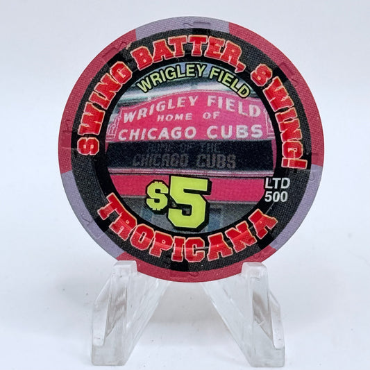 Tropicana Las Vegas Nevada 2002 'Swing Batter, Swing! - Dog Days of Summer Baseball' Series 15 LE $5 Casino Chip E2882