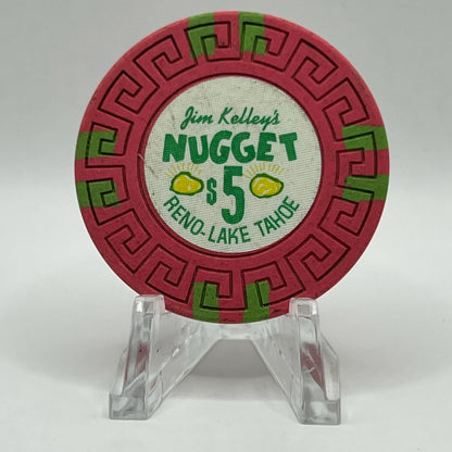 Jim Kelley's Nugget 1977 LE $5 Chip N6197