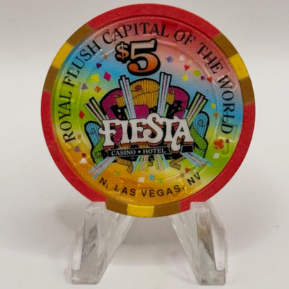 Fiesta Rancho N. Las Vegas Nevada 1997 'King of Hearts' Series 7 LE $5 Casino Chip N8236