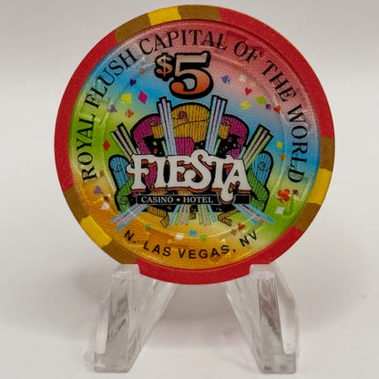 Fiesta Rancho N. Las Vegas Nevada 1997 'Ace of Hearts' Series 7 LE $5 Casino Chip N8237