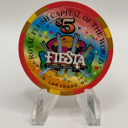 Fiesta Rancho N. Las Vegas Nevada 1998 'Royal Flush' Series 8 LE $5 Casino Chip N8238