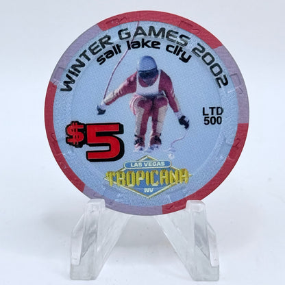 Tropicana Las Vegas Nevada 2002 'Winter Games' LE $5 Casino Chip V9919