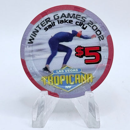 Tropicana Las Vegas Nevada 2002 'Winter Games' LE $5 Casino Chip V9919
