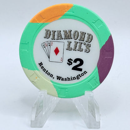 Diamond Lil's Card Casino Renton Washington $2 Casino Chip