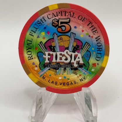 Fiesta Rancho N. Las Vegas Nevada 1998 'Ace of Spades' Series 8 LE $5 Casino Chip N8243