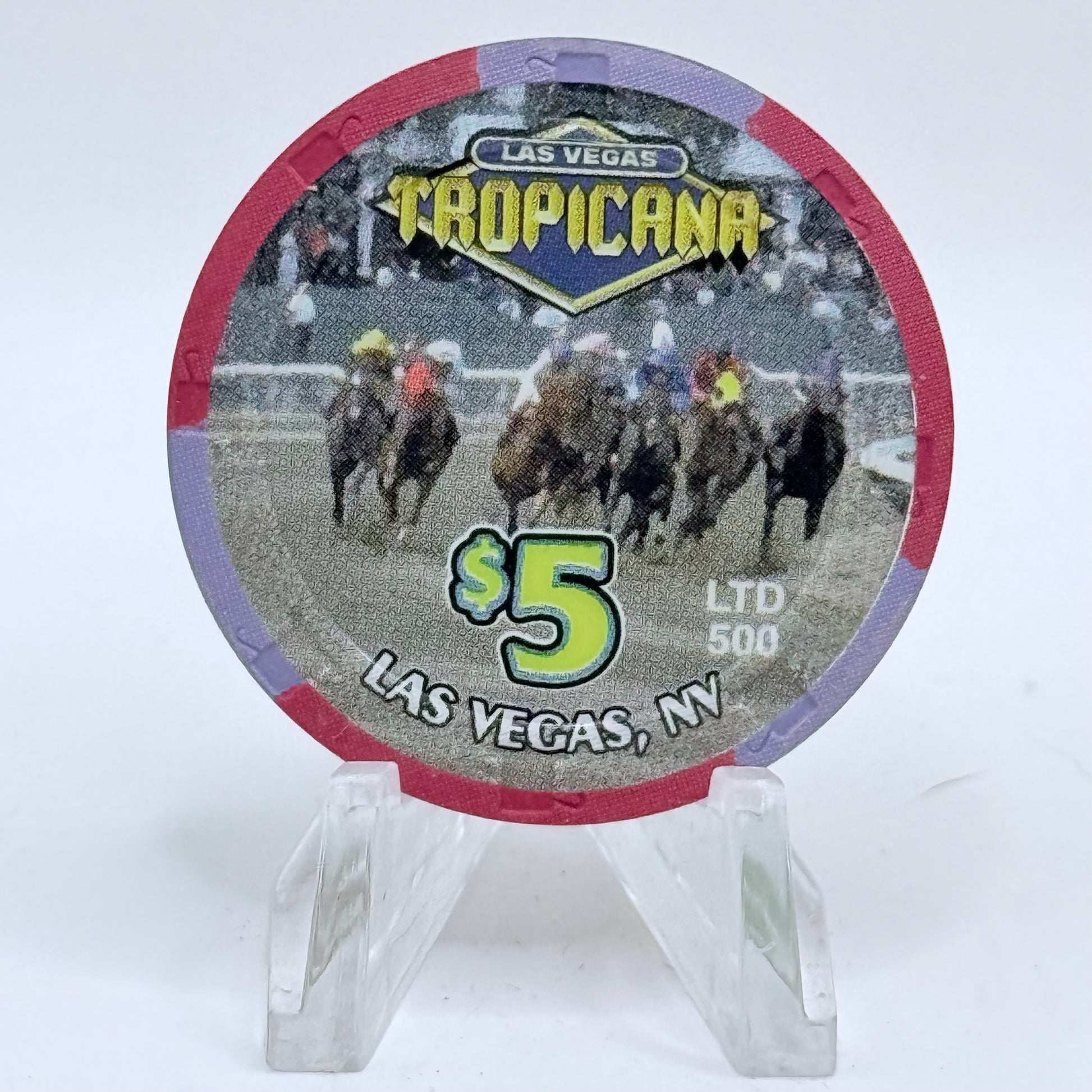 Tropicana Las Vegas Nevada 2001 'Down The Stretch' LE $5 Casino Chip V7440