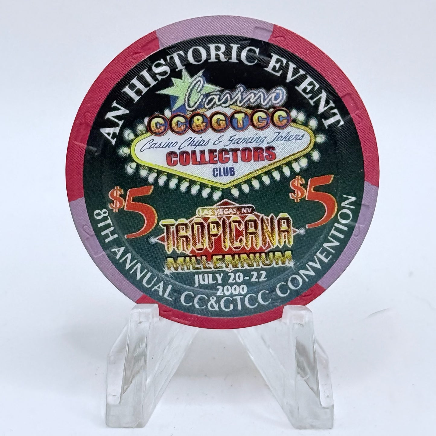 CCA Other Issues 2000 '8th Annual CC&GTCC Convention' LE $5 Casino Chip V5833