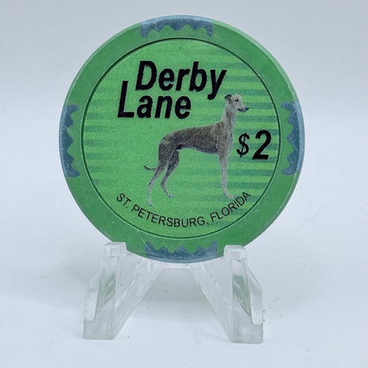 Derby Lane 'Light Dog And Smooth Rim' $2 Casino Chip