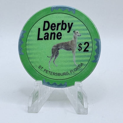Derby Lane 'Light Dog And Smooth Rim' $2 Casino Chip
