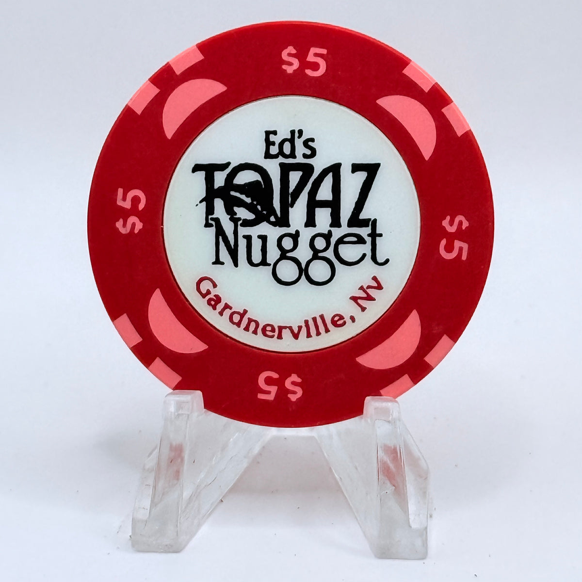 Ed's Topaz Nugget Gardnerville Nevada 1999 $5 Casino Chip V3153