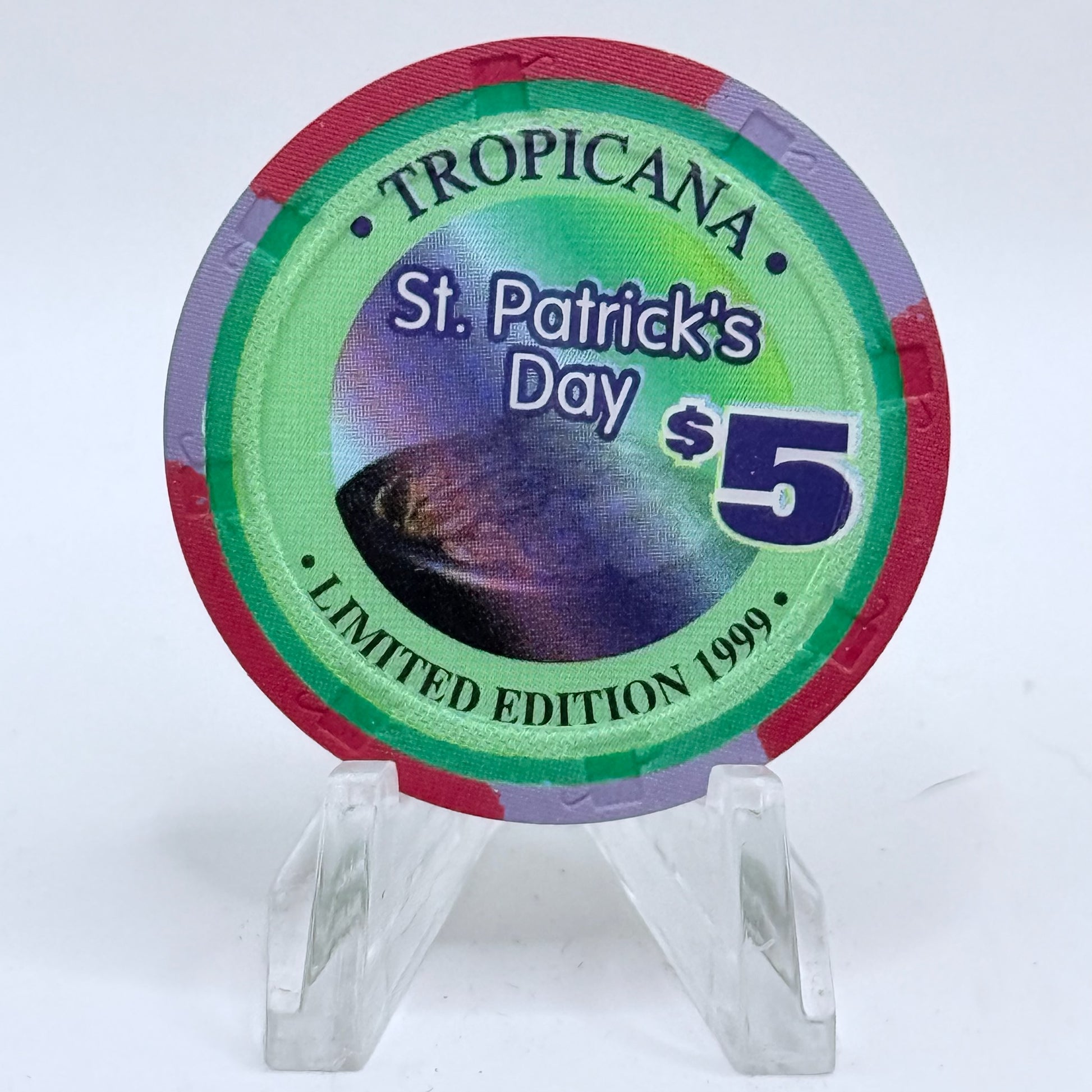 Tropicana Las Vegas Nevada 1999 'St. Patrick's Day' LE $5 Casino Chip V3556