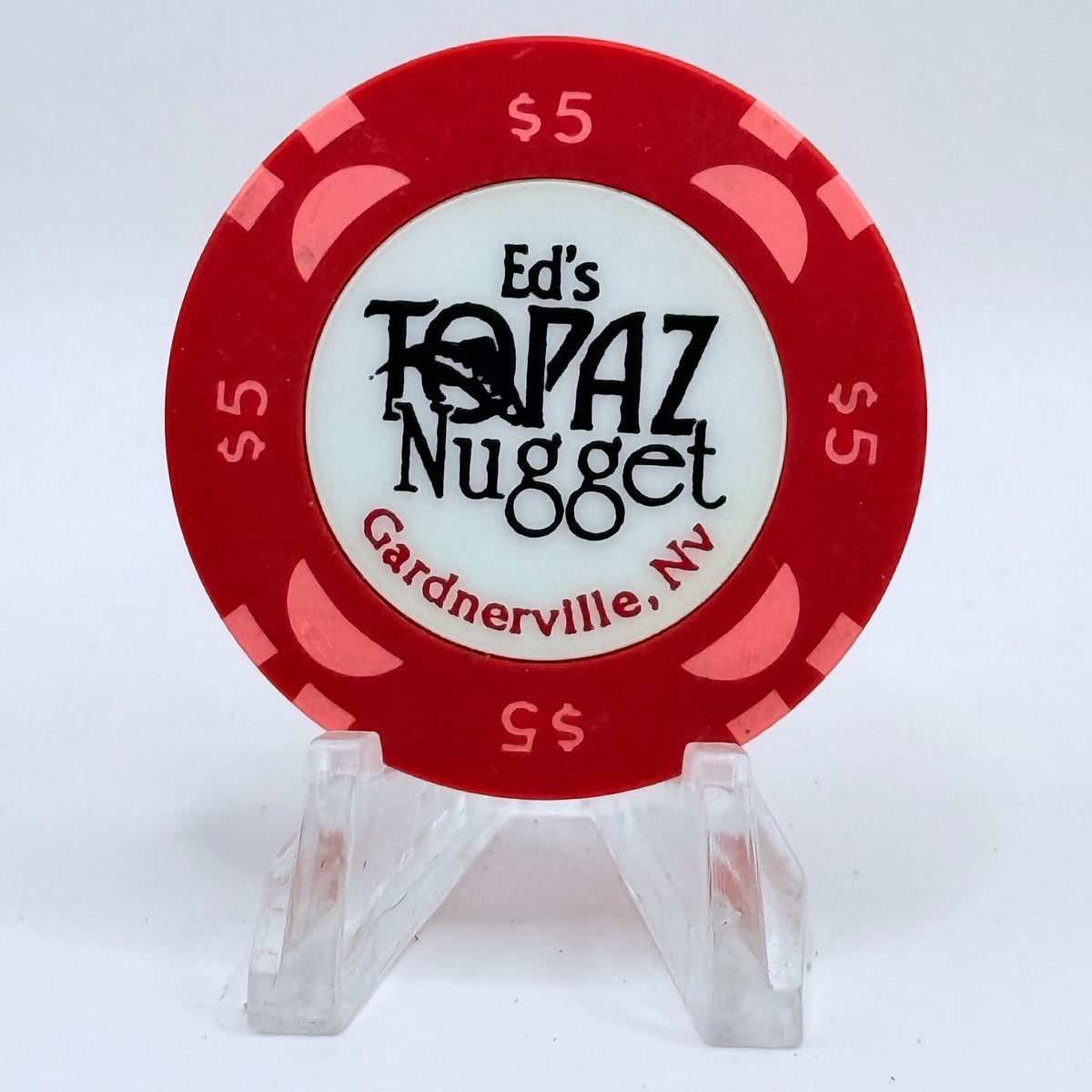 Ed's Topaz Nugget Gardnerville Nevada 1999 $5 Casino Chip V3153