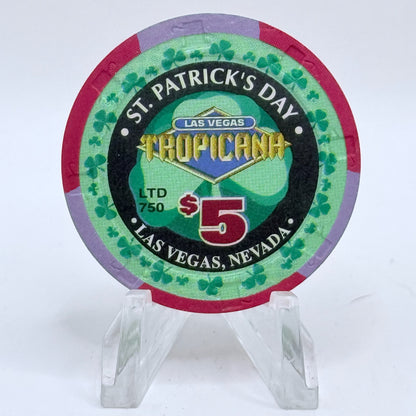 Tropicana Las Vegas Nevada 1999 'St. Patrick's Day' LE $5 Casino Chip V3556