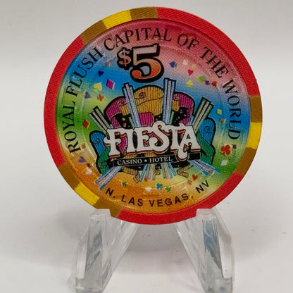Fiesta Rancho N. Las Vegas Nevada 1998 'King of Clubs' Series 1 LE $5 Casino Chip N8248