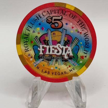 Fiesta Rancho N. Las Vegas Nevada 1998 'Ace of Clubs' Series 1 LE $5 Casino Chip N8249