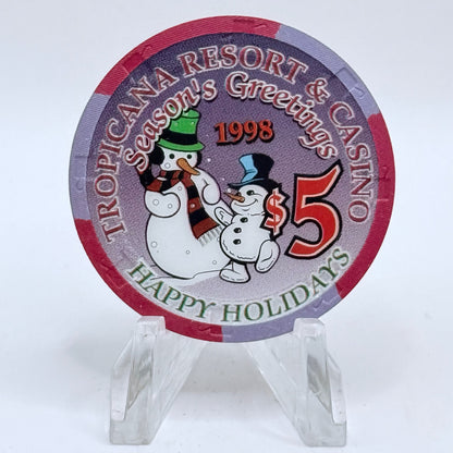 Tropicana Las Vegas Nevada 1998 'Season's Greetings' LE $5 Casino Chip V3545