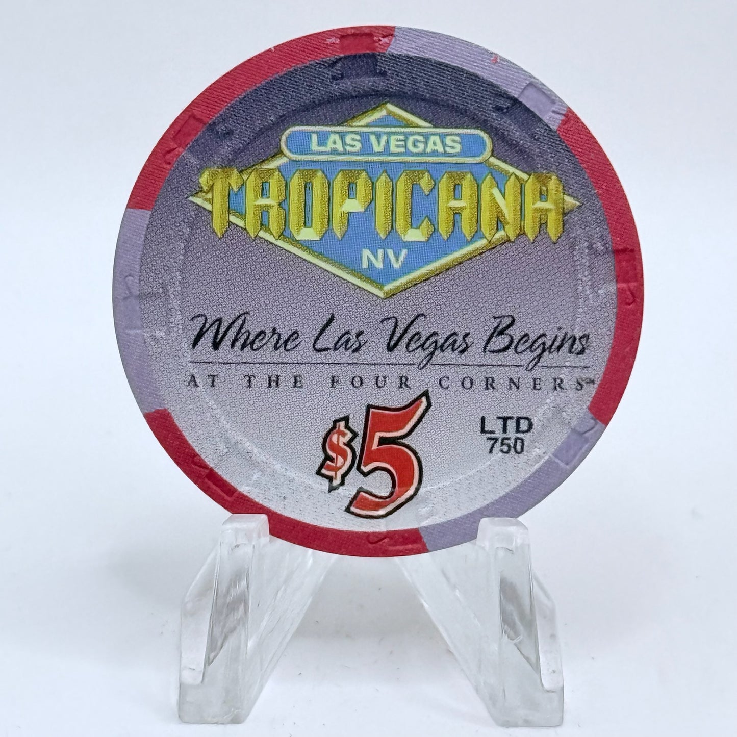 Tropicana Las Vegas Nevada 1998 'Season's Greetings' LE $5 Casino Chip V3545