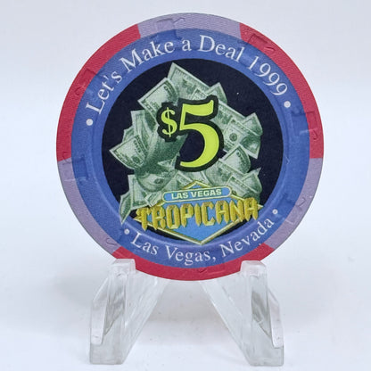Tropicana Las Vegas Nevada 1999 'Let's Make A Deal - Monty Hall' LE $5 Casino Chip V5856