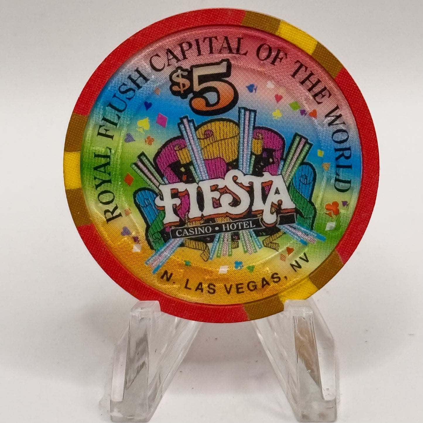 Fiesta Rancho N. Las Vegas Nevada 1997 'Ten of Diamonds' Series 6 LE $5 Casino Chip N8251