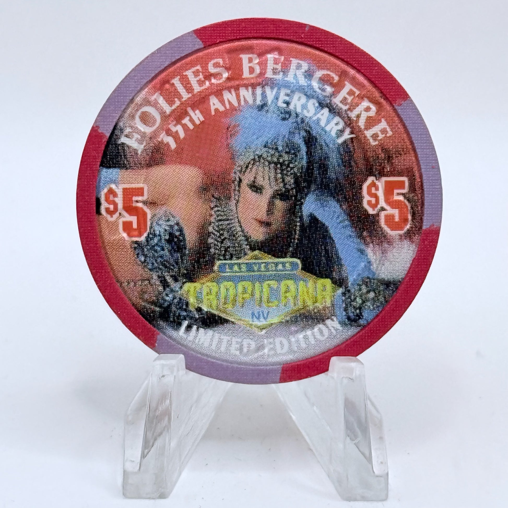Tropicana Las Vegas Nevada 1995 'Folies Bergere 35th Anniversary' LE $5 Casino Chip N1303