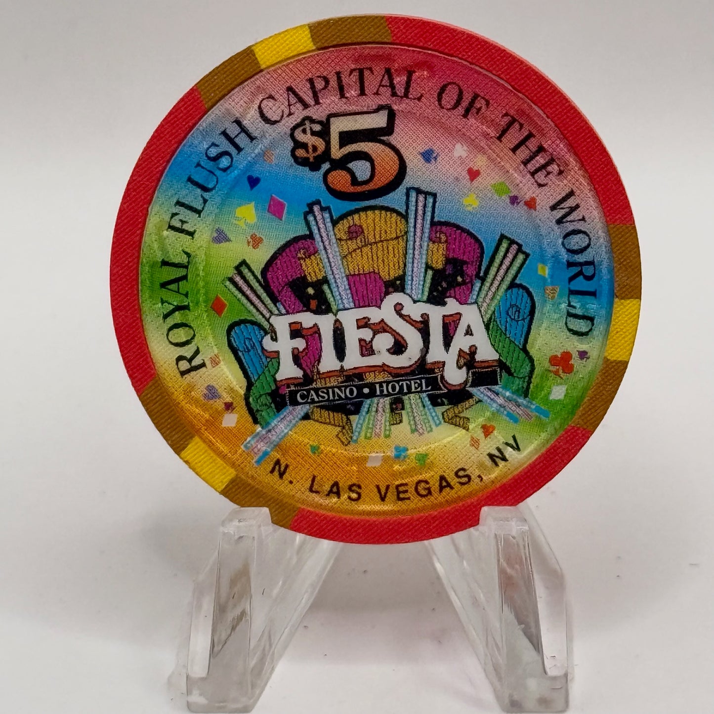 Fiesta Rancho N. Las Vegas Nevada 1997 'Jack of Diamonds' Series 6 LE $5 Casino Chip N8252