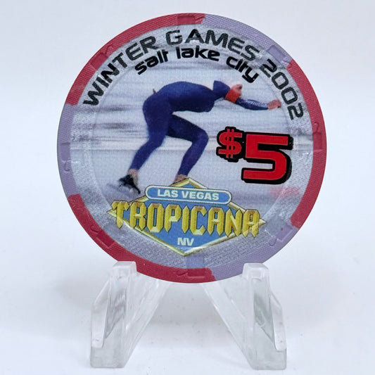 Tropicana Las Vegas Nevada 2002 'Winter Games' LE $5 Casino Chip V9919