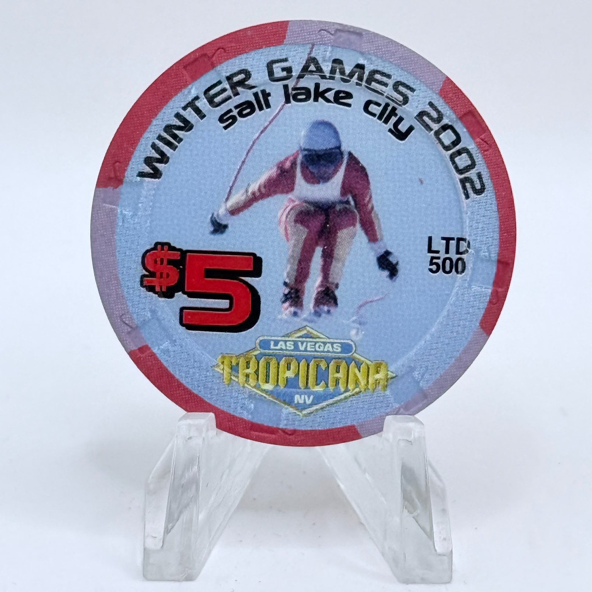 Tropicana Las Vegas Nevada 2002 'Winter Games' LE $5 Casino Chip V9919