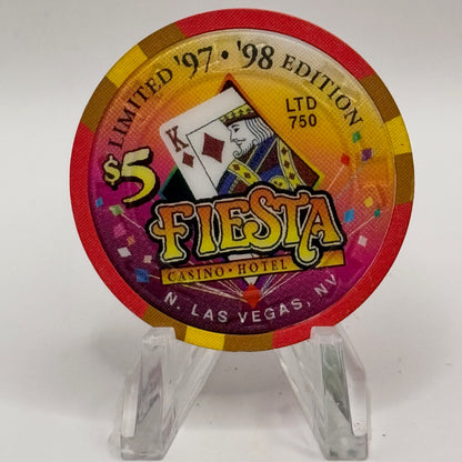 Fiesta Rancho N. Las Vegas Nevada 1997 'King of Diamonds' Series 6 LE $5 Casino Chip N8254