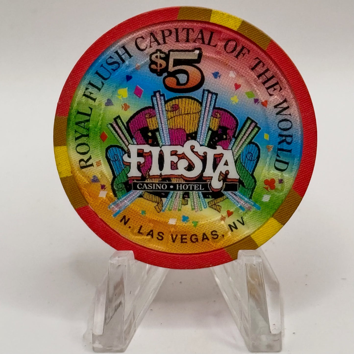 Fiesta Rancho N. Las Vegas Nevada 1997 'Ace of Diamonds' Series 6 LE $5 Casino Chip N8255