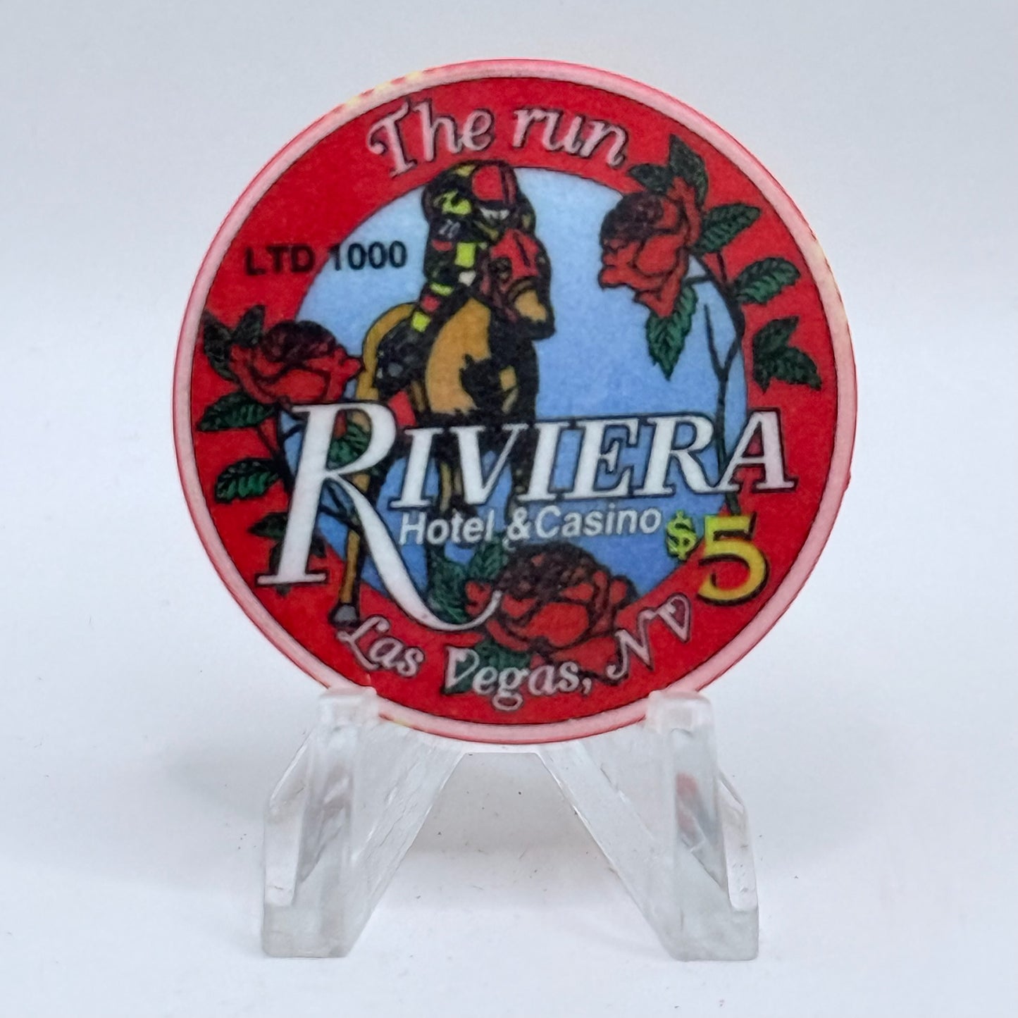 Riviera Las Vegas Nevada 1999 'The Run' LE $5 Casino Chip V5414