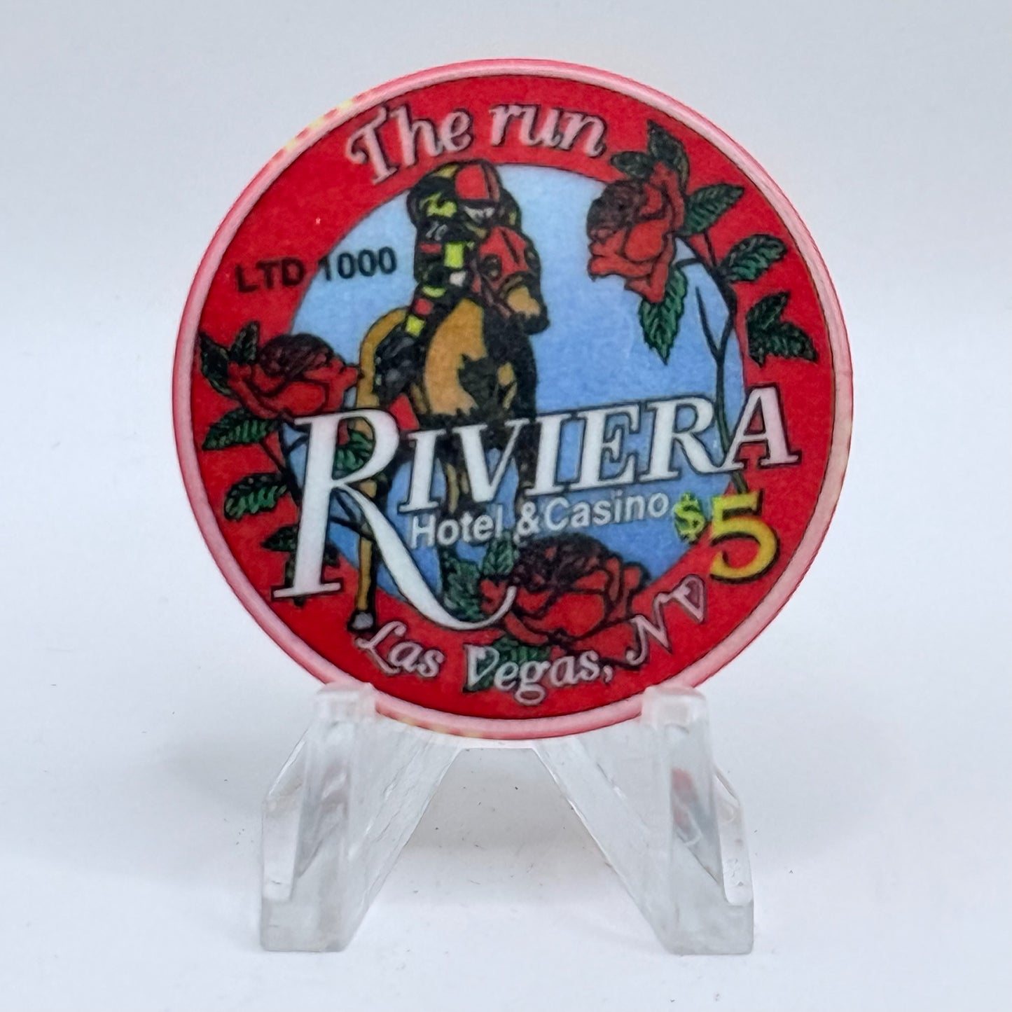 Riviera Las Vegas Nevada 1999 'The Run' LE $5 Casino Chip V5414