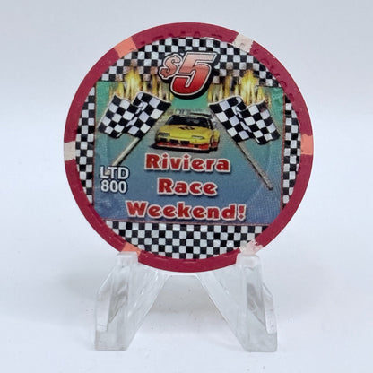 Riviera Las Vegas Nevada 2001 'Riviera Race Weekend' LE $5 Casino Chip V7489