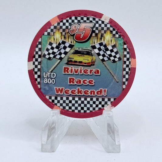 Riviera Las Vegas Nevada 2001 'Riviera Race Weekend' LE $5 Casino Chip V7489