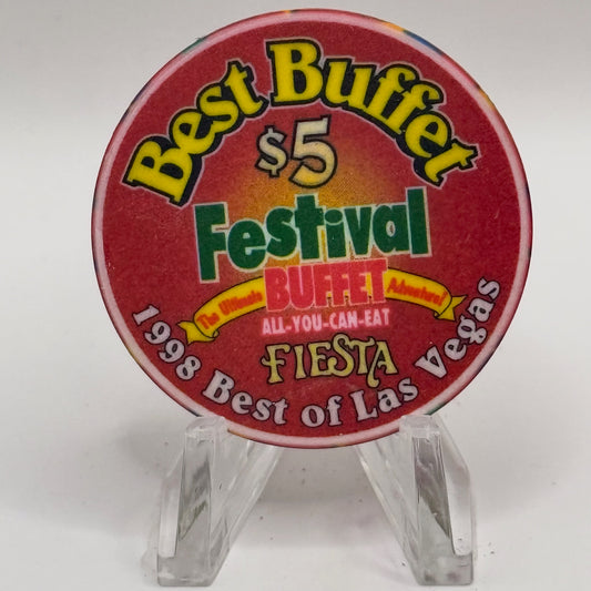 Fiesta Rancho N. Las Vegas Nevada 1998 'Best Buffet' LE $5 Casino Chip V2412