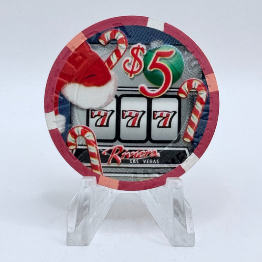 Riviera Las Vegas Nevada 2004 'Season's Greetings' LE $5 Casino Chip V6575