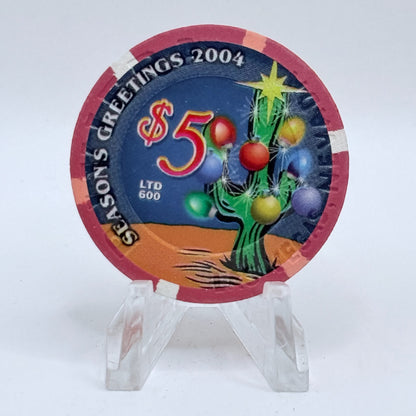 Riviera Las Vegas Nevada 2004 'Season's Greetings' LE $5 Casino Chip V6575