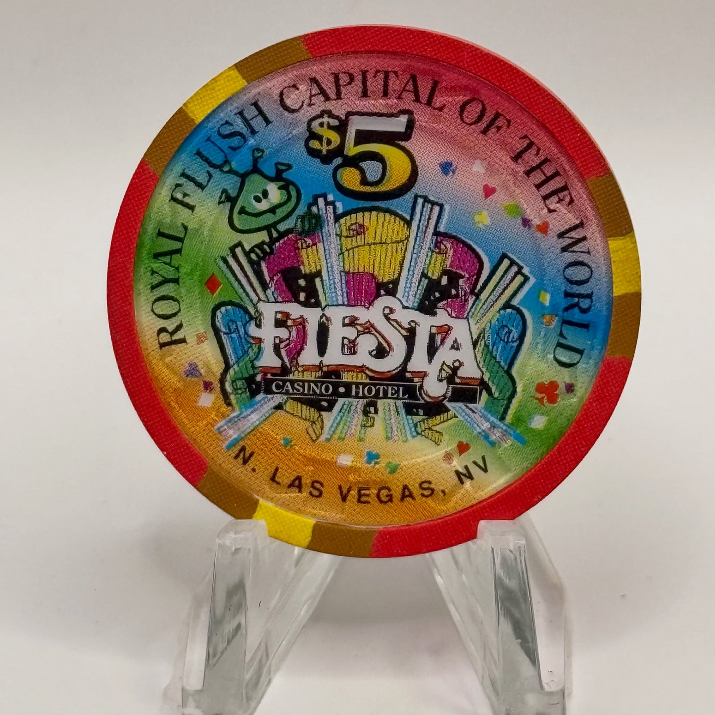 Fiesta Rancho N. Las Vegas Nevada 1997 '50th Anniversary, Wrong Way Corrigan' LE $5 Casino Chip N9652