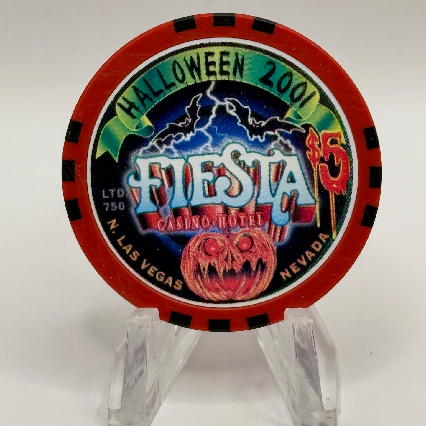 Fiesta Rancho N. Las Vegas Nevada 2001 'Halloween' LE $5 Casino Chip V8442