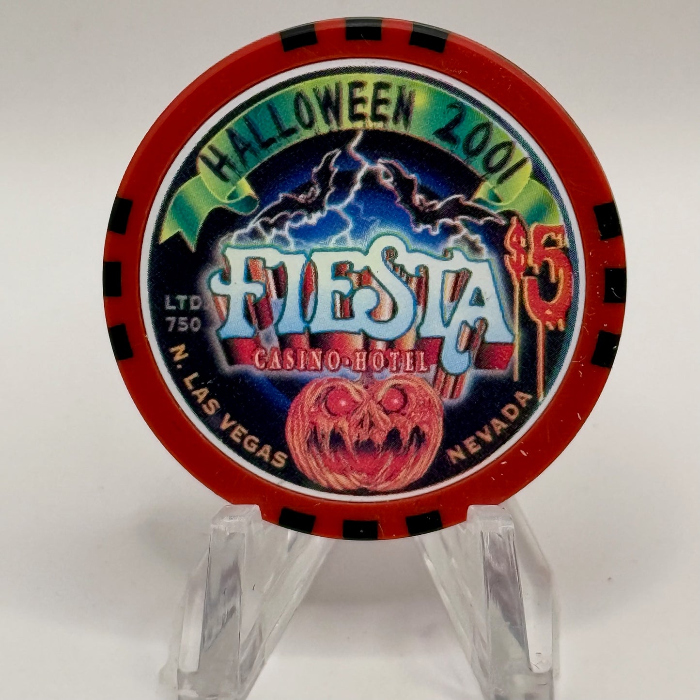 Fiesta Rancho N. Las Vegas Nevada 2001 'Halloween' LE $5 Casino Chip V8442