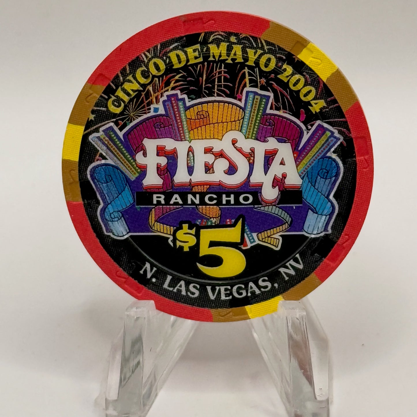 Fiesta Rancho N. Las Vegas Nevada 2004 'Cinco De Mayo' LE $5 Casino Chip E3249