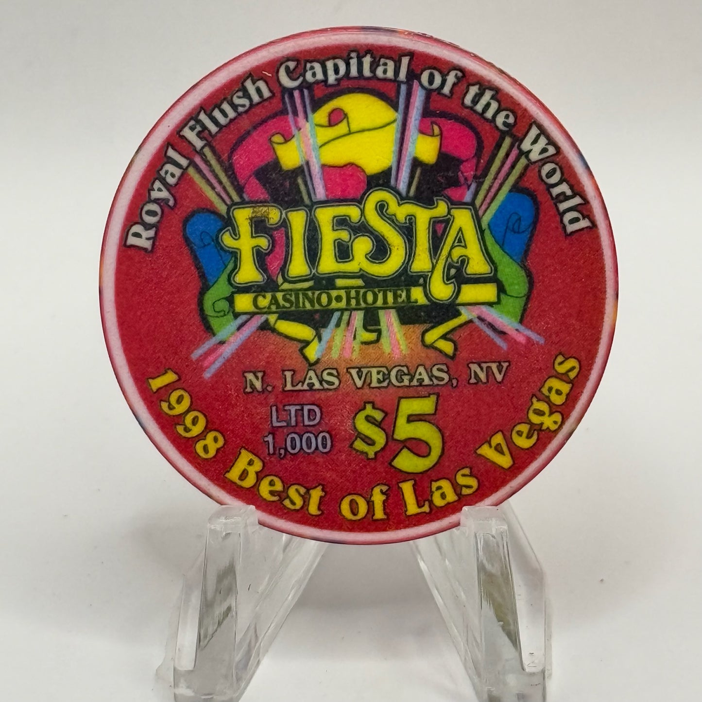 Fiesta Rancho N. Las Vegas Nevada 1998 'Best Video Poker' LE $5 Casino Chip V2415