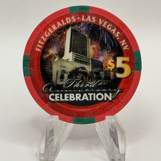 Fitzgeralds (Fitz) Las Vegas Nevada 2005 'Don Barden ' LE $5 Casino Chip E4356