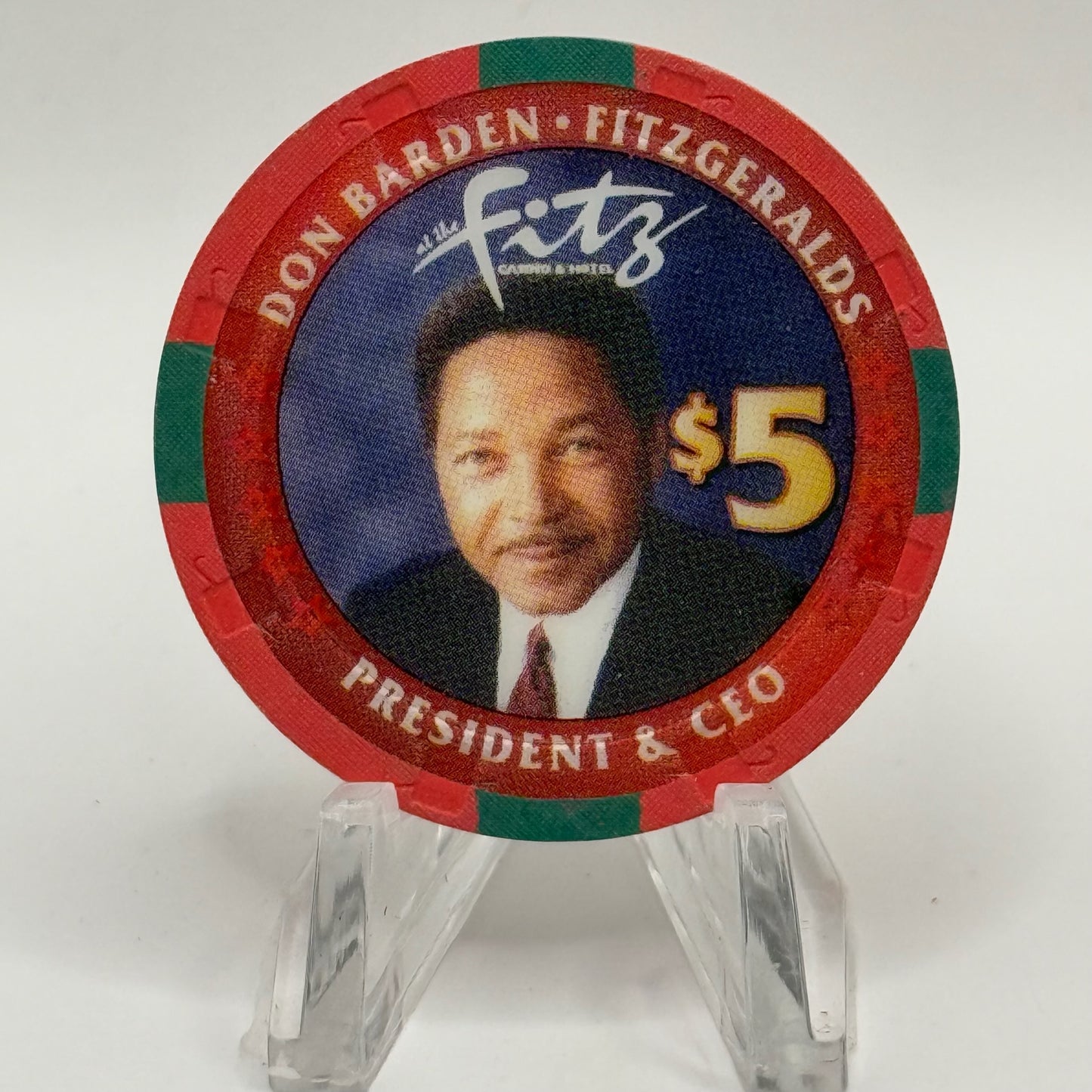 Fitzgeralds (Fitz) Las Vegas Nevada 2005 'Don Barden ' LE $5 Casino Chip E4356