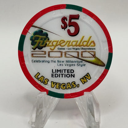 Fitzgeralds (Fitz) Las Vegas Nevada 1999 'Millennium' LE $5 Casino Chip V2449