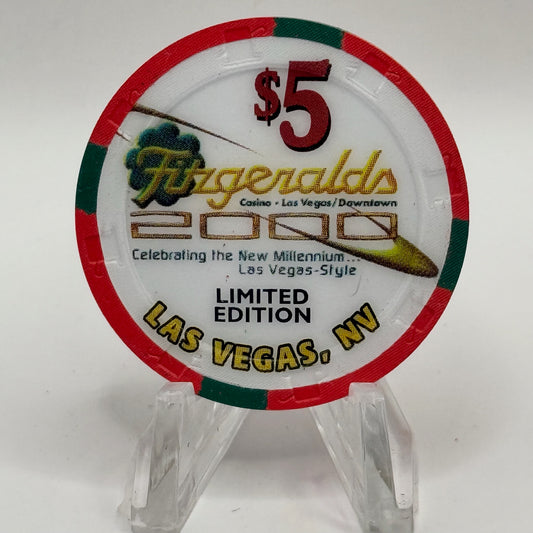 Fitzgeralds (Fitz) Las Vegas Nevada 1999 'Millennium' LE $5 Casino Chip V2449