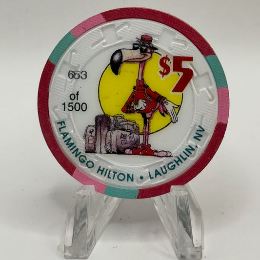 Flamingo Hilton Laughlin Nevada 1997 'Bell Hop' Series 5 LE $5 Casino Chip N9694