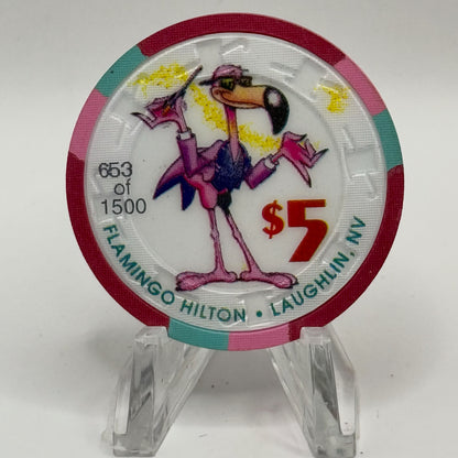Flamingo Hilton Laughlin Nevada 1997 'Conductor' Series 5 LE $5 Casino Chip N9695