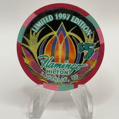 Flamingo Hilton Laughlin Nevada 1997 'Gambler' Series 5 LE $5 Casino Chip N9696