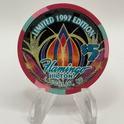 Flamingo Hilton Laughlin Nevada 1997 'Golfer' Series 5 LE $5 Casino Chip N9697