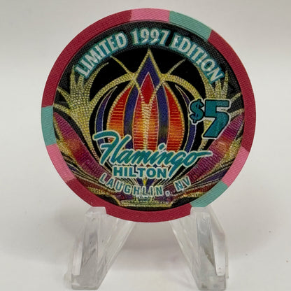 Flamingo Hilton Laughlin Nevada 1997 'Jet Ski' Series 5 LE $5 Casino Chip N9699
